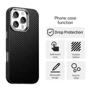 IMD CARBON Ochranný kryt pre Apple iPhone 16 Pro Max čierny