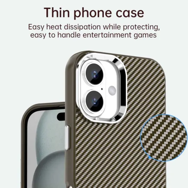IMD CARBON Ochranný kryt pre Apple iPhone 16 Plus hnedý