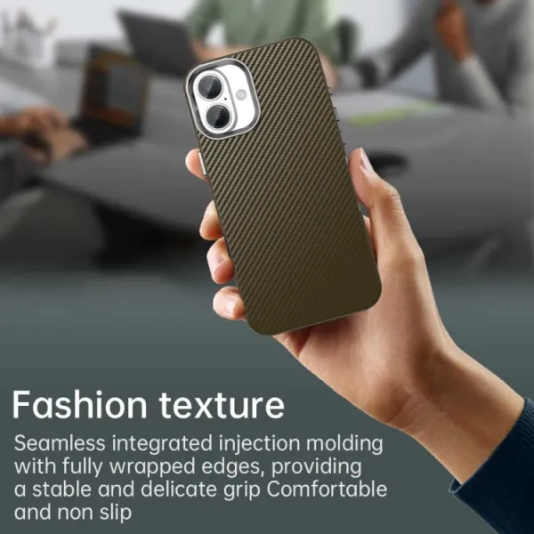 IMD CARBON Ochranný kryt pre Apple iPhone 16 Plus hnedý