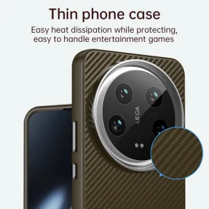 IMD CARBON Ochranný kryt pre Xiaomi 14 Ultra hnedý