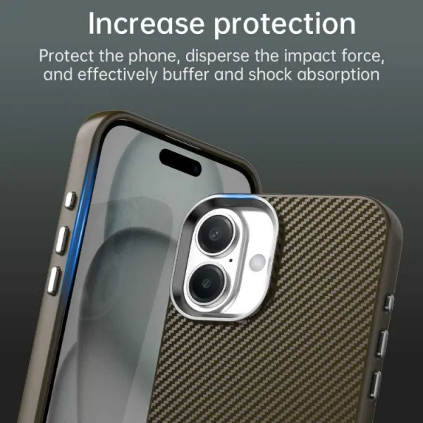 IMD CARBON Ochranný kryt pre Apple iPhone 16 Plus hnedý