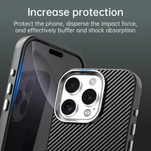 IMD CARBON Ochranný kryt pre Apple iPhone 16 Pro Max čierny