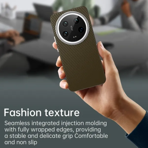 IMD CARBON Ochranný kryt pre Xiaomi 14 Ultra hnedý