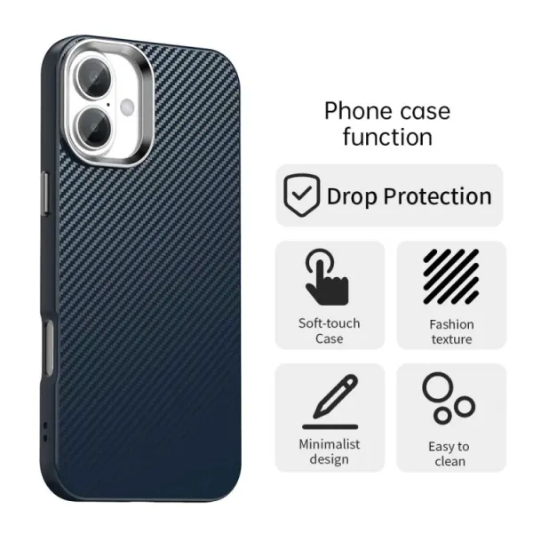 IMD CARBON Ochranný kryt pre Apple iPhone 16 Plus modrý