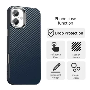 IMD CARBON Ochranný kryt pre Apple iPhone 16 Plus modrý