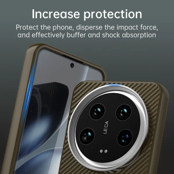 IMD CARBON Ochranný kryt pre Xiaomi 14 Ultra hnedý