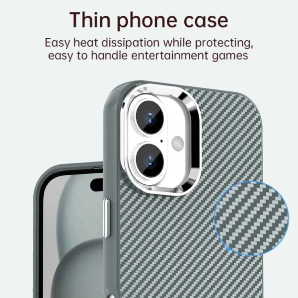 IMD CARBON Ochranný kryt pre Apple iPhone 16 Plus šedý