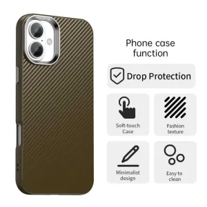 IMD CARBON Ochranný kryt pre Apple iPhone 16 hnedý