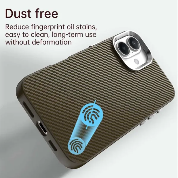 IMD CARBON Ochranný kryt pre Apple iPhone 16 hnedý