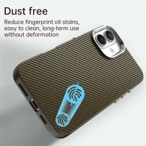 IMD CARBON Ochranný kryt pre Apple iPhone 16 hnedý