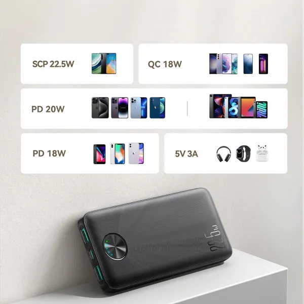 Joyroom JR-PBF15 22,5W Powerbanka 10000mAh USB-C + USB-A, čierna