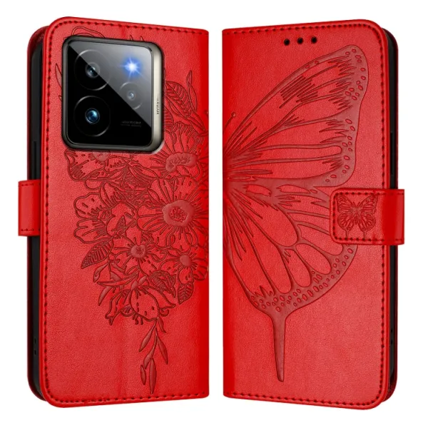 ART BUTTERFLY Peňaženkový obal pre Realme GT 7 Pro 5G červený