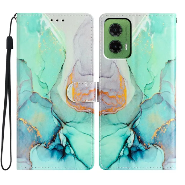 ART Peňaženkový kryt pre Motorola Moto G35 5G GREEN MARBLE