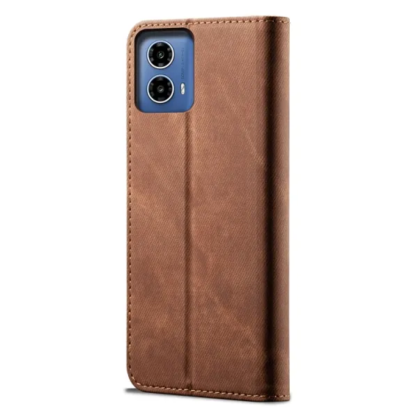 DENIM Peňaženkový kryt pre Motorola Moto G35 5G hnedý