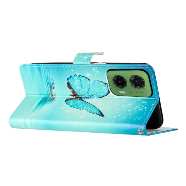 ART Peňaženkový kryt pre Motorola Moto G35 5G BLUE BUTTERFLY