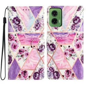 ART Peňaženkový kryt pre Motorola Moto G35 5G PURPLE MARBLE