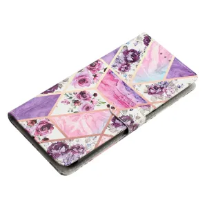 ART Peňaženkový kryt pre Motorola Moto G35 5G PURPLE MARBLE