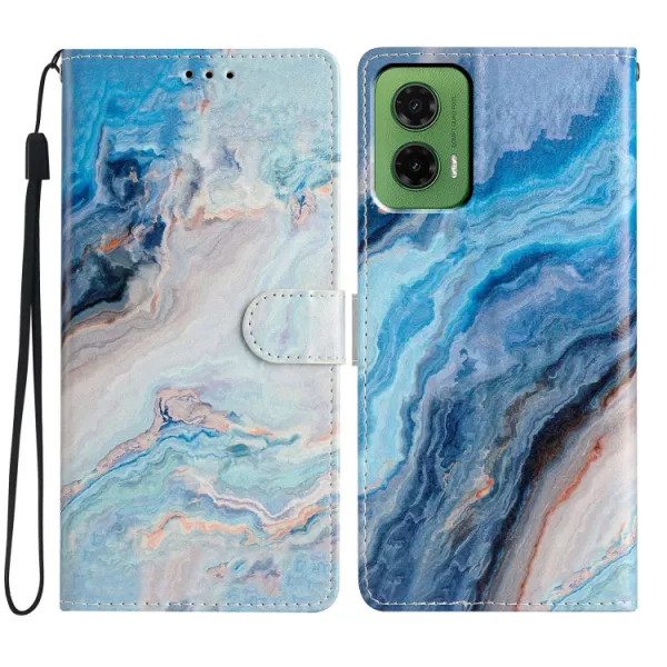 ART Peňaženkový kryt pre Motorola Moto G35 5G BLUE MARBLE