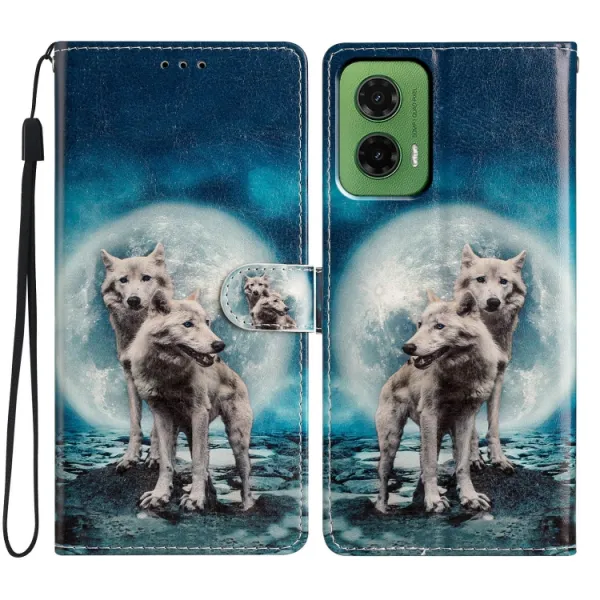 ART Peňaženkový kryt pre Motorola Moto G35 5G WOLVES