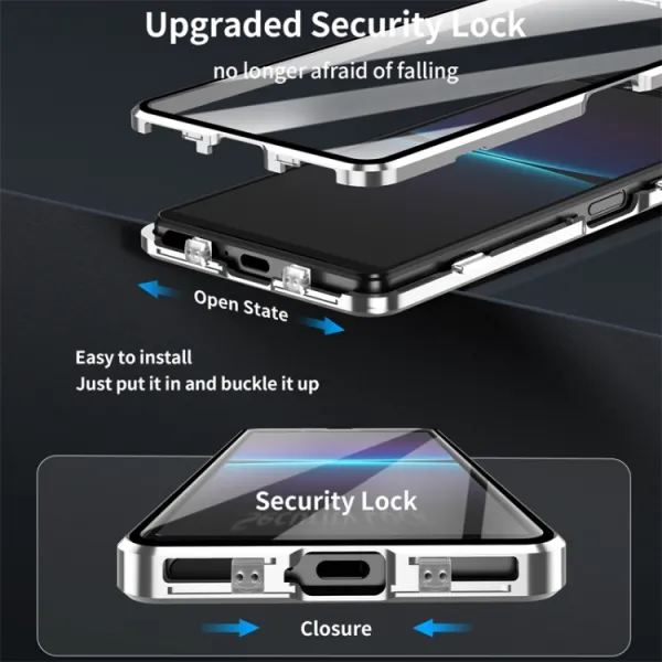 Magnetický kryt 360 pre Sony Xperia 1 VI strieborný