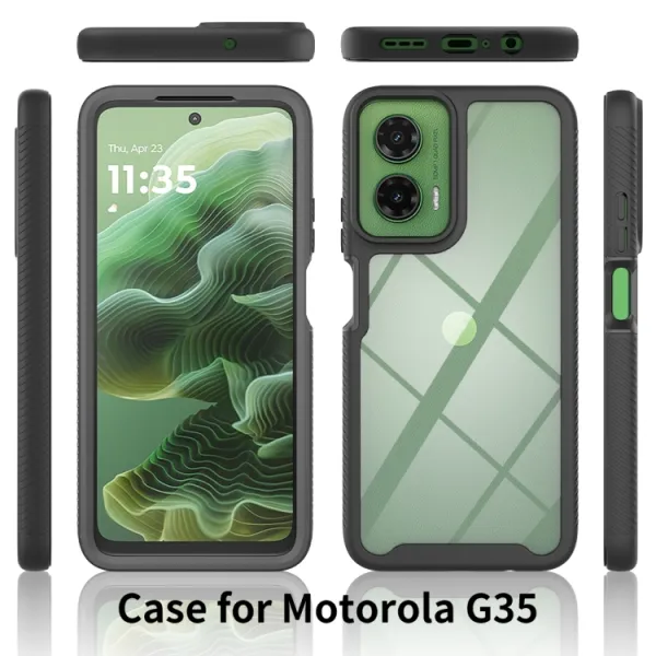 DUAL Obojstranný kryt s fóliou Motorola Moto G35 5G čierny
