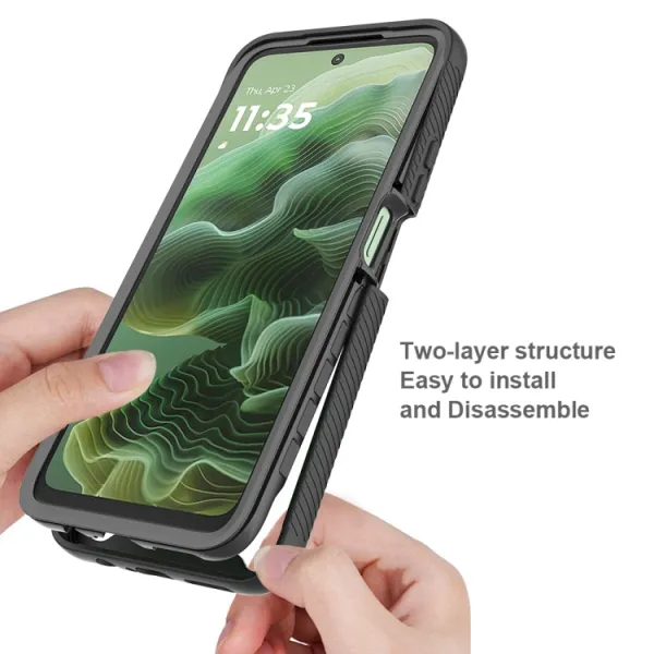 DUAL Obojstranný kryt s fóliou Motorola Moto G35 5G čierny
