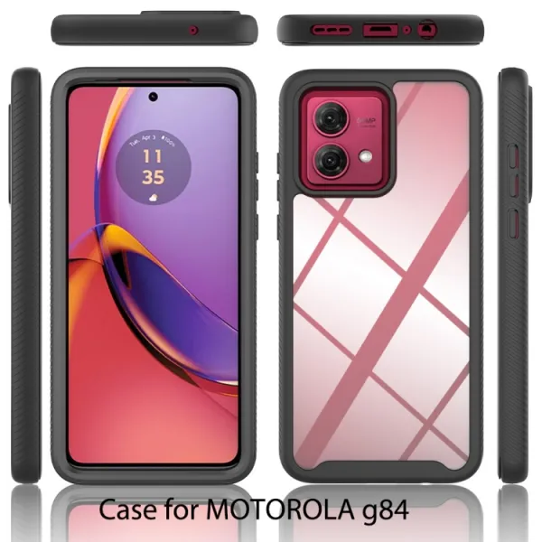 DUAL Obojstranný kryt s fóliou Motorola Moto G84 5G čierny