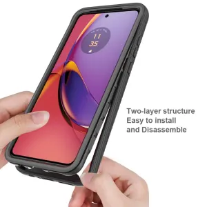 DUAL Obojstranný kryt s fóliou Motorola Moto G84 5G čierny