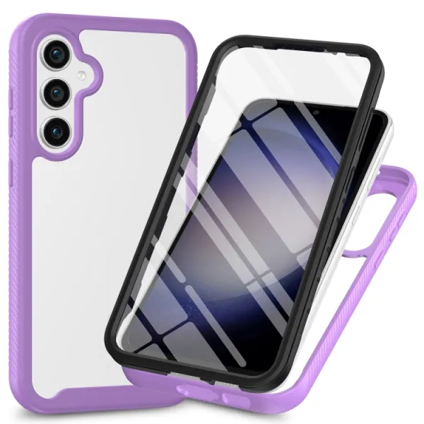 DUAL Obojstranný kryt s fóliou Samsung Galaxy S24 5G fialový