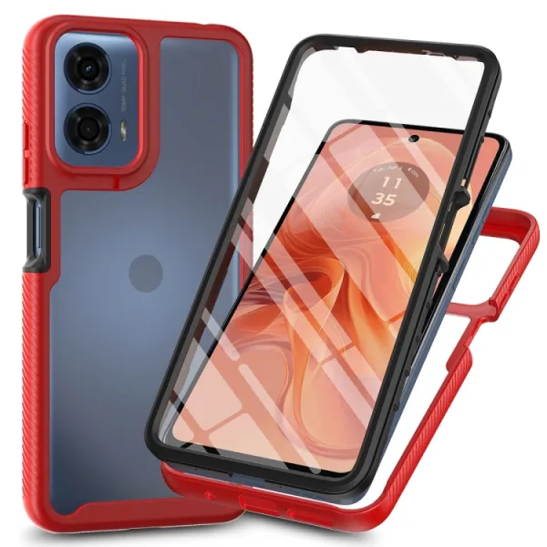 DUAL Obojstranný kryt s fóliou Motorola Moto G35 5G červený