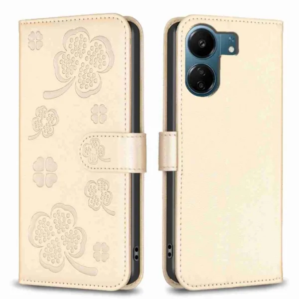 ART CLOVER Peňaženkový obal pre Xiaomi Redmi 13C zlatý