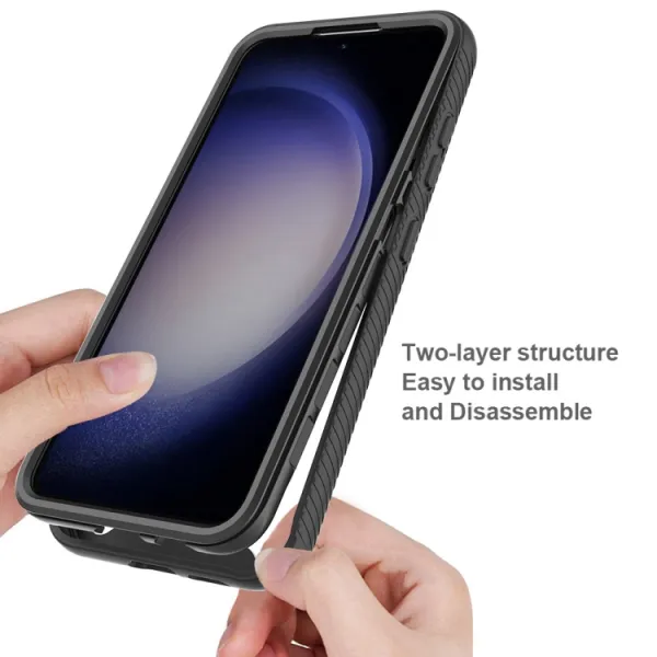 DUAL Obojstranný kryt s fóliou Samsung Galaxy S24 Plus 5G ružový