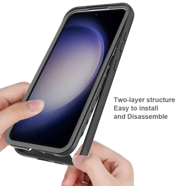 DUAL Obojstranný kryt s fóliou Samsung Galaxy S24 FE 5G červený
