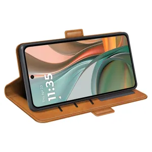 SIDE Peňaženkové puzdro pre Motorola Moto G75 5G svetlohnedé