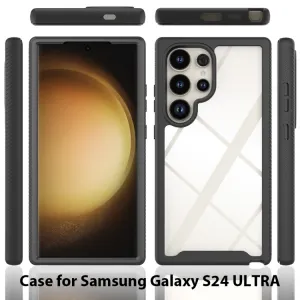 DUAL Obojstranný kryt s fóliou Samsung Galaxy S24 Ultra 5G tmavomodrý