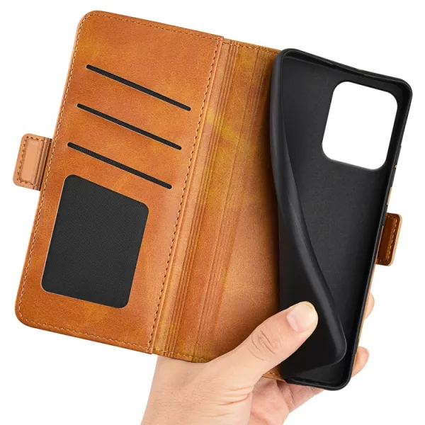 SIDE Peňaženkové puzdro pre Motorola Moto G75 5G svetlohnedé