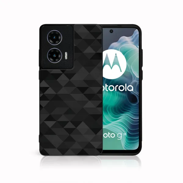 MY ART Ochranný kryt pre Motorola Moto G35 5G BLACK TRIANGLES (232)