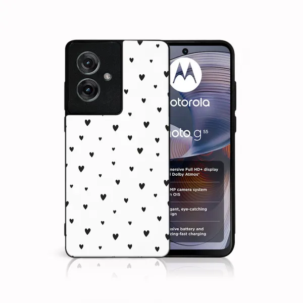 MY ART Ochranný kryt pre Motorola Moto G55 5G BLACK HEARTS (167)