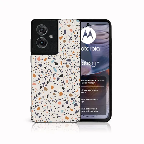 MY ART Ochranný kryt pre Motorola Moto G55 5G BEIGE TERRAZZO (162)