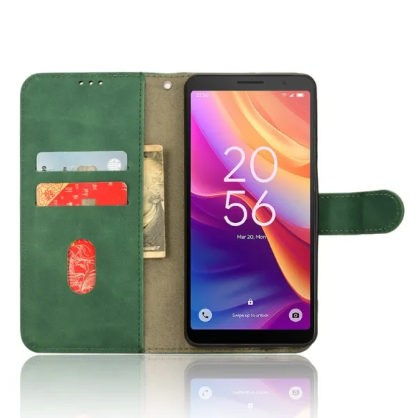 SKIN FLIP Peňaženkové puzdro pre TCL 501 zelené