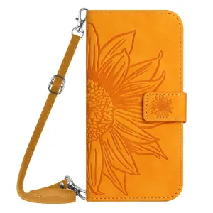 ART SUNFLOWER Peňaženkový obal so šnúrkou pre Apple iPhone 16e / iPhone 17e žltý