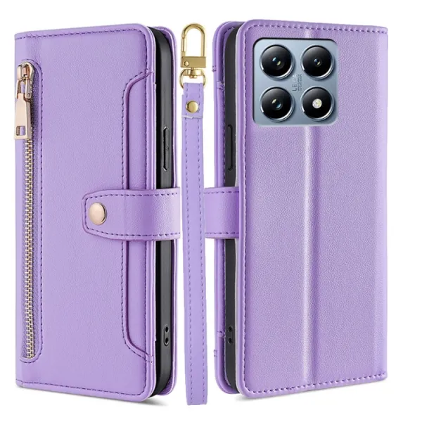 PASTEL Peňaženkové puzdro pre Xiaomi 14T Pro fialové