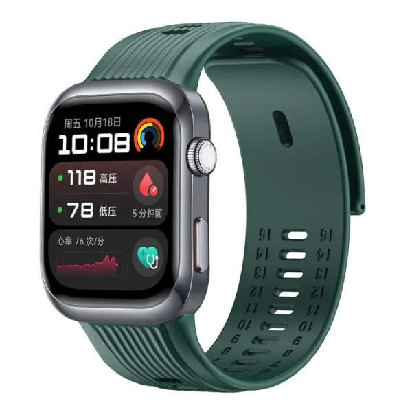 SILICONE 3PCS Vymeniteľný remienok pre Huawei Watch D2 tmavozelený