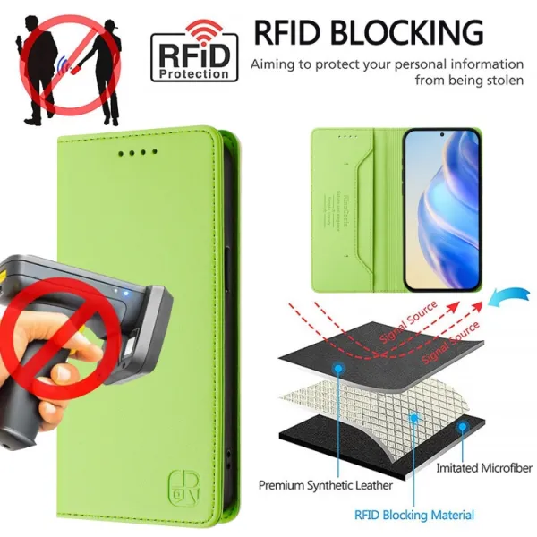 RINA Zaklápacie puzdro pre Ulefone Note 20 Pro svetlozelené