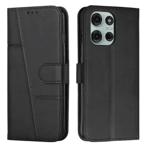 STITCHED Peňaženkový kryt pre Motorola Moto G75 5G čierny
