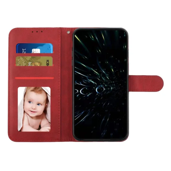 STITCHED Peňaženkový kryt pre Xiaomi Redmi Note 14 Pro 5G červený