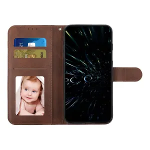 STITCHED Peňaženkový kryt pre Infinix Hot 50i tmavohnedý