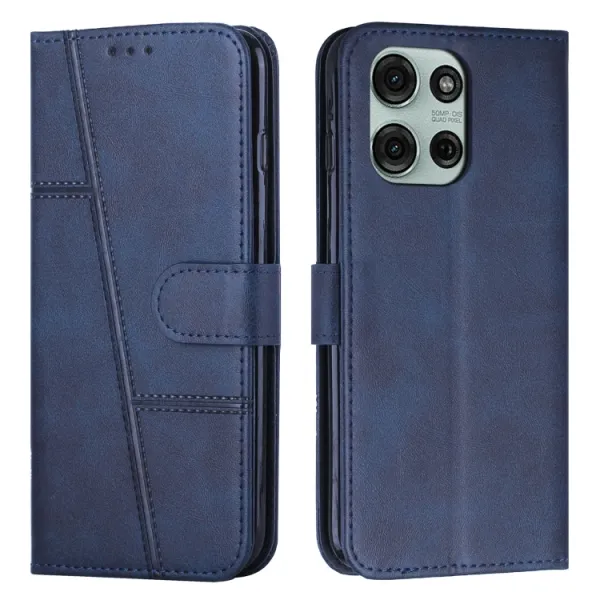 STITCHED Peňaženkový kryt pre Motorola Moto G75 5G modrý
