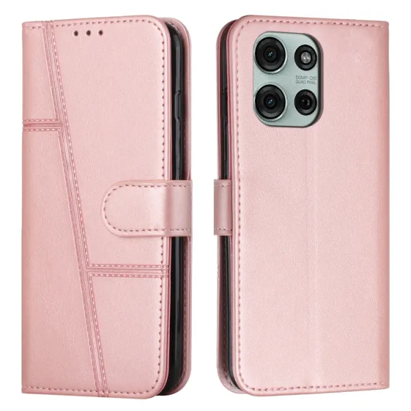 STITCHED Peňaženkový kryt pre Motorola Moto G75 5G ružový