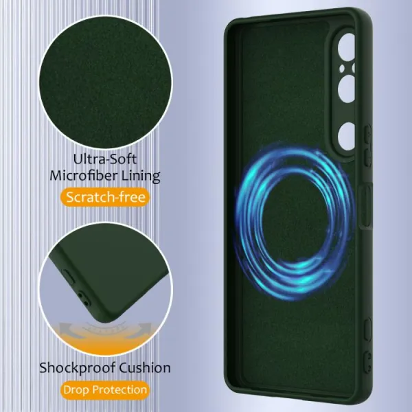 RUBBER MAGSAFE Silikónový kryt pre Sony Xperia 1 VI DARK GREEN